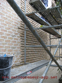 Rejointoyage d'un mur en brique par ETS SGP situé à Charleroi