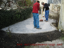 Terrasse en klinckers réalisée par Ets SGP Charleroi